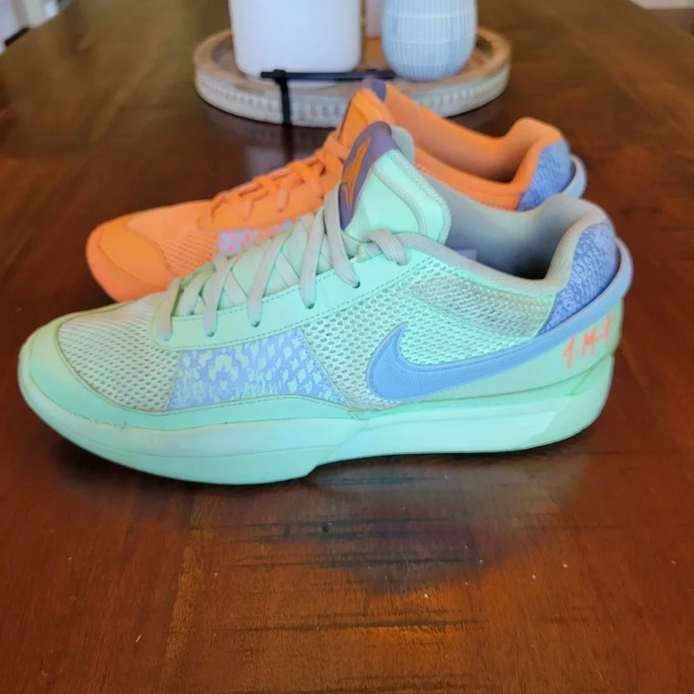 Nike Ja 1 Bright Mandarin Vapor Green Mismatched Basketball Mens 11 FQ4796-800
